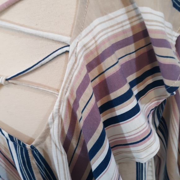 Crave Fame ruffle boho crop top blouse LG *C2 - Picture 5 of 6